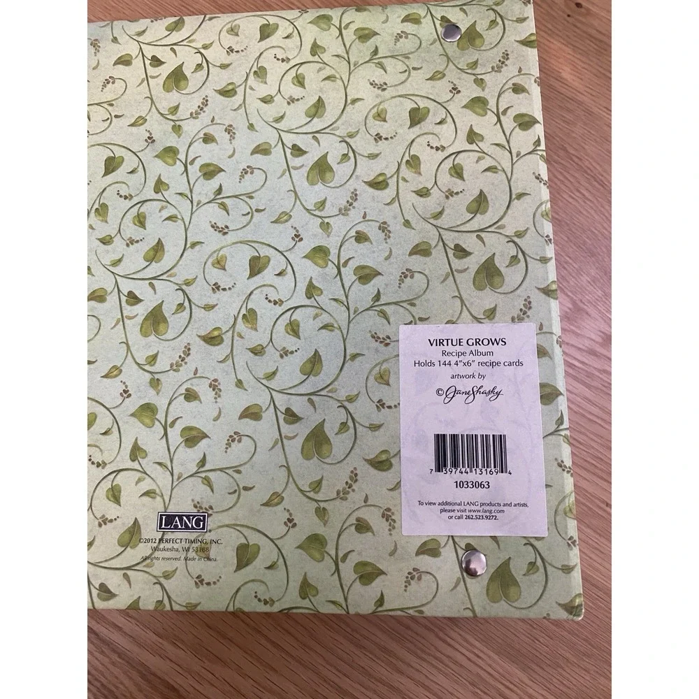 Virtue Grows Sunflower Recipe Binder Book Dividers Hard Cover Plastic‎ Sleeves
